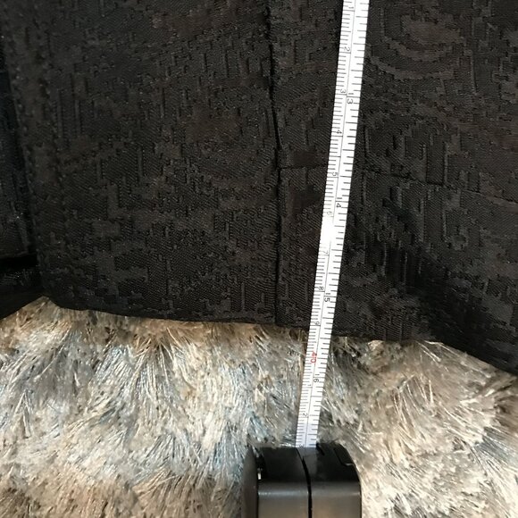 Black Jacquard Military Style Jacket Gold Button Zipper Vince Camuto Size M - Picture 13 of 13